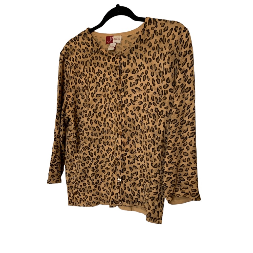 #Animal Print Beige Cardigan